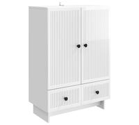 Sideboard High Gloss White 66x34.5x95cm Engineered Wood 2 Doors 2 Drawers Extra