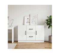 Sideboard High Gloss White 89x34.5x57cm Engineered Wood 2 Drawers Doors Storage