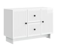 Sideboard High Gloss White 89x34.5x60cm Engineered Wood 2 Doors 2 Drawers Modern