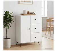 Sideboard High Gloss White Engineered Wood 66x34.5x90cm 3 Drawers 1 Door Storage
