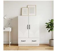 Sideboard High Gloss White Engineered Wood 66x34.5x92cm 1 Drawer 2 Doors Compact