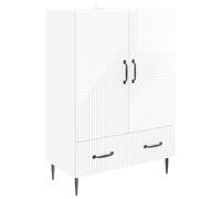 Sideboard High Gloss White Engineered Wood 66x34.5x95cm 1 Drawer Tapered Storage