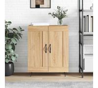 vidaXL Sideboard Storage Cabinet Sonoma Oak 69.5x34x90 cm Engineered Wood & Iron