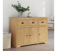 Sideboard Honey Brown 115.5x44x80cm Engineered Wood 3-Door 1 Drawer Modern Slim