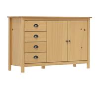 Sideboard Honey Brown 130x40x80cm Solid Pine Wood 2 Doors 4 Drawers Wall Fixing