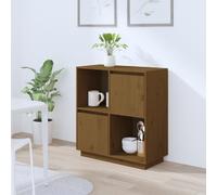 Sideboard Honey Brown 74x35x80 cm Solid Wood Pine Berkfield Home Brown One Size