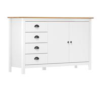Sideboard Honey Brown Solid Pine 130x40x80 cm 4 Drawers 2 Doors WallFix Secure