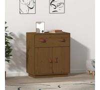 Sideboard Honey Brown Solid Pine Wood 65.5x40x75 cm Rustic Storage Cabinet Large