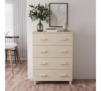 Sideboard Honey Brown Solid Pinewood & MDF 79x40x103.5 cm 4 Drawers Tall Storage