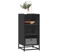 Sideboard Industrial Black 35.5x35x76 cm Engineered Wood Metal Storage3-Shelves