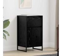 Sideboard Industrial Black Oak Engineered Wood 43x36x75.5cm Drawer Door Storage