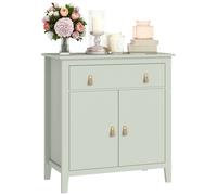HOMCOM 2 Tier Light Green Storage Cabinet with Adjustable Shelf - Size: 20 x 49.5 x 100cm - Wilko