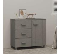 vidaXL Sideboard Hamar Light Grey 90x40x80 cm Solid Pinewood, Grey