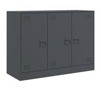 Sideboard Anthracite Cold-Rolled Steel 99x39x73 cm 3 Doors 6 Compartments Metal