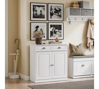 Sideboard Living Room White Storage Cabinet With 2 Drawers & Adjustable Shelf,sobuy Fsb104-W