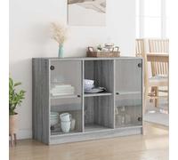 Sideboard Living Room Wood Cupboard Storage Unit with 6 Compartments & 2 Doors