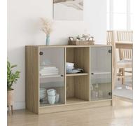 Sideboard Living Room Wood Cupboard Storage Unit with 6 Compartments & 2 Doors