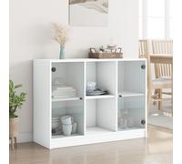 Sideboard Living Room Wood Cupboard Storage Unit with 6 Compartments & 2 Doors