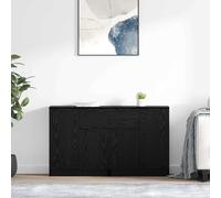 Sideboard Modern Black Oak 60x30x70cm Engineered Wood 4 Doors 1 Drawer Set of 2