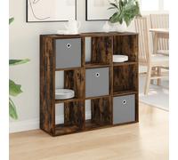 Sideboard Modern Smoked Oak 88.5x29x84.5cm Engineered Wood 3 Drawers StorageUnit