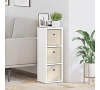 Sideboard Modern White Engineered Wood 3 Drawers 25.5x22x69.5cm Recessed Handles