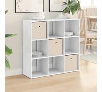 Sideboard Modern White Engineered Wood 88.5x29x84.5cm 3 Drawers Recessed Handle