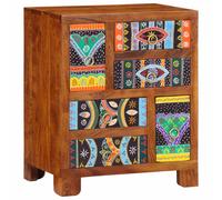 Sideboard Multicolour 50x35x60 Acacia Solid Wood 6 Drawer Hand-Painted Cabinet.