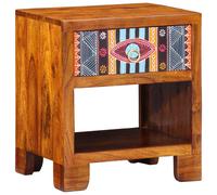 Sideboard multicolour solid acacia wood 40x35x45 cm 1 drawer modern compactunit.