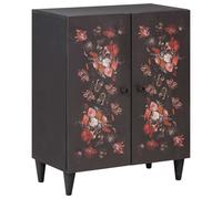 Sideboard Multicolour Solid Mango Wood 60x33.5x75cm Floral Doors Brass Knobs 2pc [EEK: Yes]