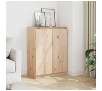 Sideboard Natural 60x36x84 cm Solid Pinewood 2 Door 3 Compartment Minimalist Eco