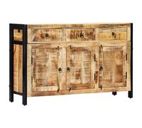 Sideboard Natural Mango Wood 120x35x76 cm 3 Doors 3 Drawers Industrial Handmade