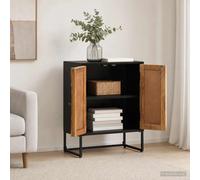 Sideboard Natural Reclaimed Solid Wood 2-Door 53x30x70cm Modern Rustic Storage
