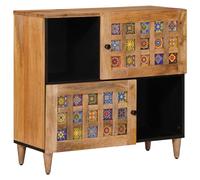 vidaXL Sideboard with Storage Natural 80 x 33 x 75 cm Solid Mango Wood