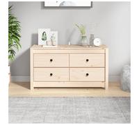 Sideboard Natural Solid Pine Wood 100x40x54cm Rustic Drawer Storage Cabinet Top
