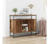 Sideboard Old Wood 100x35x80cm Engineered Wood 2 Door Minimal Storage with knobs