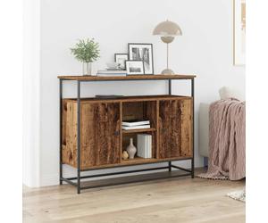 Sideboard Old Wood 100x35x80cm Engineered Wood 2 Door Minimal Storage with knobs