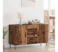 Sideboard Old Wood 100x36x60cm Engineered Wood 2 Doors 1 Drawer Black Legs Matte