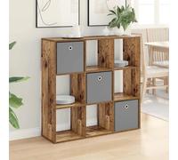 Sideboard Old wood 102x31x99.5cm Engineered Wood 3 Drawers Recessed Handles Unit