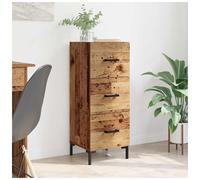 Sideboard Old Wood 34.5x34x90cm Engineered Wood 3 Drawers Modern Storage Compact