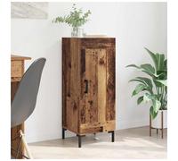 Sideboard Old wood 34.5x34x90cm Engineered Wood with Iron Legs, 1-Door Storage.