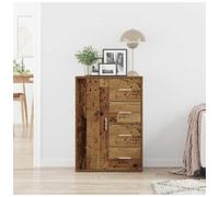 Sideboard Old Wood 60x31x84cm Engineered Wood 4 Drawers 1 Door Modern Durable