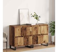 Sideboard Old Wood 60x35x70cm Engineered Wood 4-Door Compact Storage 2-Piece Set