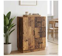Sideboard Old Wood 66x34.5x87cm Engineered Wood 3 Drawers 90° Door Ample Storage