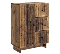 Sideboard Old Wood 66x34.5x90cm Engineered Wood 3 Drawers 90° Hinge Rustic style