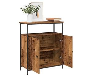 Sideboard Old Wood 70x30x80cm Engineered Wood Black Steel Legs & Knobs 2-Door L