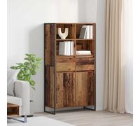 Sideboard Old wood 81x36x150.5cm Engineered Wood Steel Frame 1 Drawer Door New