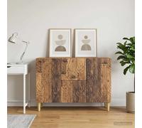 Sideboard Old wood 89x34.5x60cm Engineered Wood 2 Doors 2 Drawers Vintage Charm