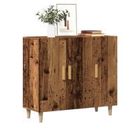 Sideboard Old wood 90x34x80 cm Engineered wood Compact 3-door Storage for dining