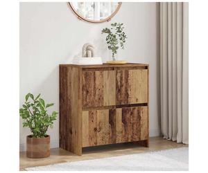 Sideboard Oldwood 70x41x75cm Engineered Wood 4Door Minimalist Storage for Living