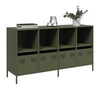 Sideboard Olive Green 135x39x73.5 cm Cold-Rolled Steel 4 Drawers Metal Cabinets